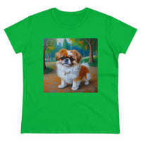 Pekingese Women's Midweight Cotton Tee