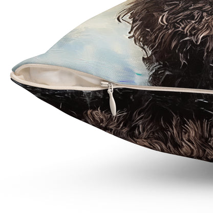 Barbet Spun Polyester Throw Pillow: Embrace Artistry and Comfort