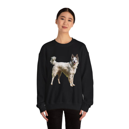 Chilly Day Charm: Pyrenean Shepherd Unisex 50/50 Crewneck Sweatshirt