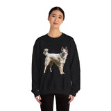 Chilly Day Charm: Pyrenean Shepherd Unisex 50/50 Crewneck Sweatshirt