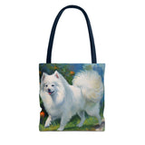 Japanese Spitz Polyester Tote Bag (AOP)