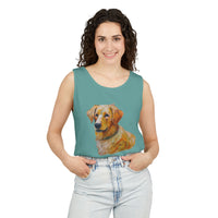 Golden Retriever Puppy - Unisex Relaxed Fit Garment-Dyed Tank Top