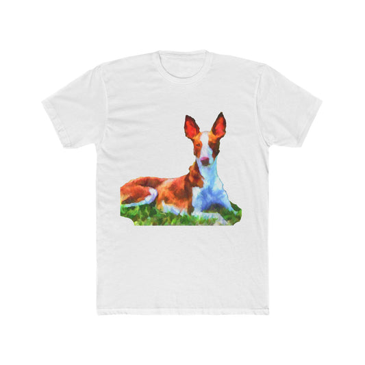 Ibizan Hound Men's Fitted Cotton Crew Tee