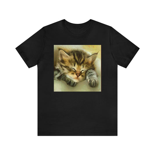Sleepy Brucie The Cat - -  Classic Jersey Short Sleeve Tee
