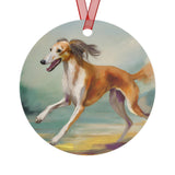 Saluki 'On the Run' Metal Ornaments