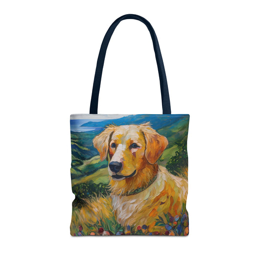 Golden Retriever Puppy Polyester Tote Bag (AOP)