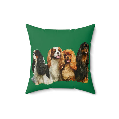 Charming King Charles Spaniels 'Cavalier Club' Spun Polyester Throw Pillow