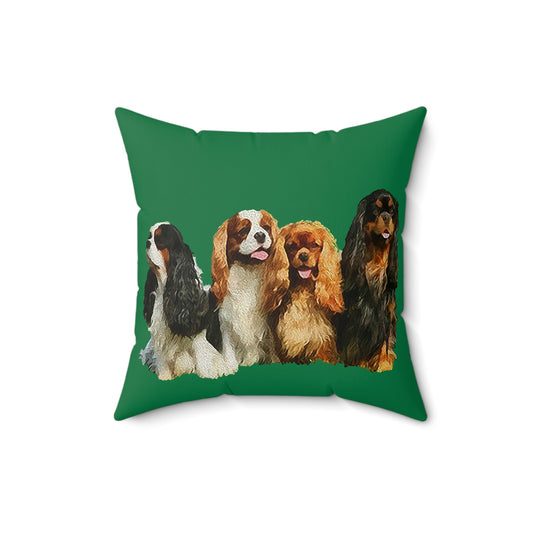 Charming King Charles Spaniels 'Cavalier Club' Spun Polyester Throw Pillow