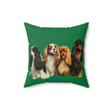Charming King Charles Spaniels 'Cavalier Club' Spun Polyester Throw Pillow