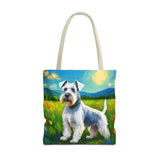 White Schnauzer Polyester Tote Bag (AOP)