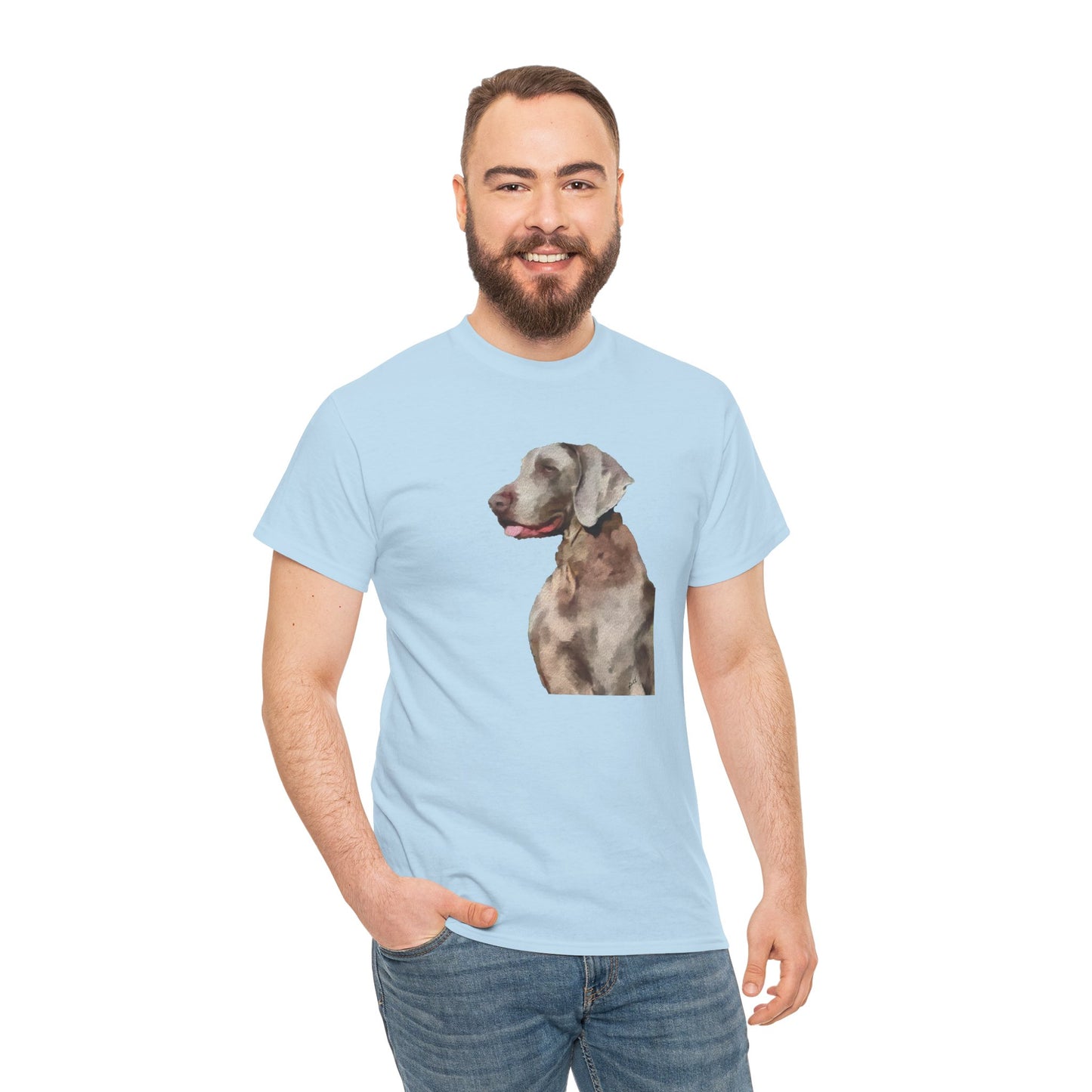 Weimaraner 'Rocky' Unisex Heavy Cotton Tee