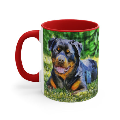 Rottweiler 'Lina' Accent Coffee Mug, 11oz
