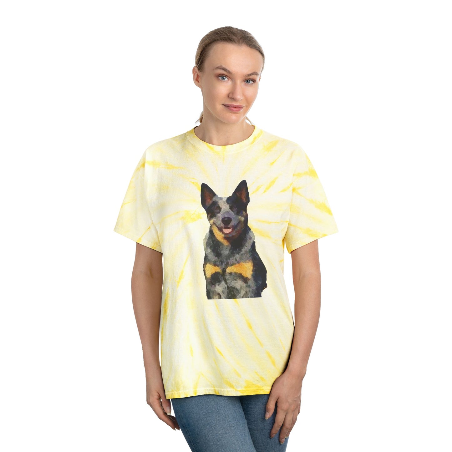 Blue Heeler - Australian Cattle Dog 'Bailey' Unisex Cotton Tie-Dye Tee, Cyclone