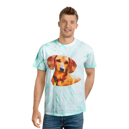 Dachshund 'Daisy' Unisex Cotton Tie-Dye Tee, Cyclone