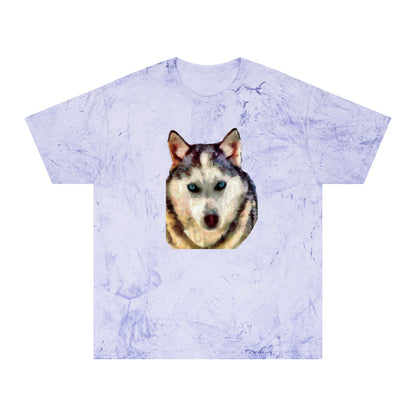 Siberian Husky 'Sacha' Unisex Cotton Color Blast T-Shirt