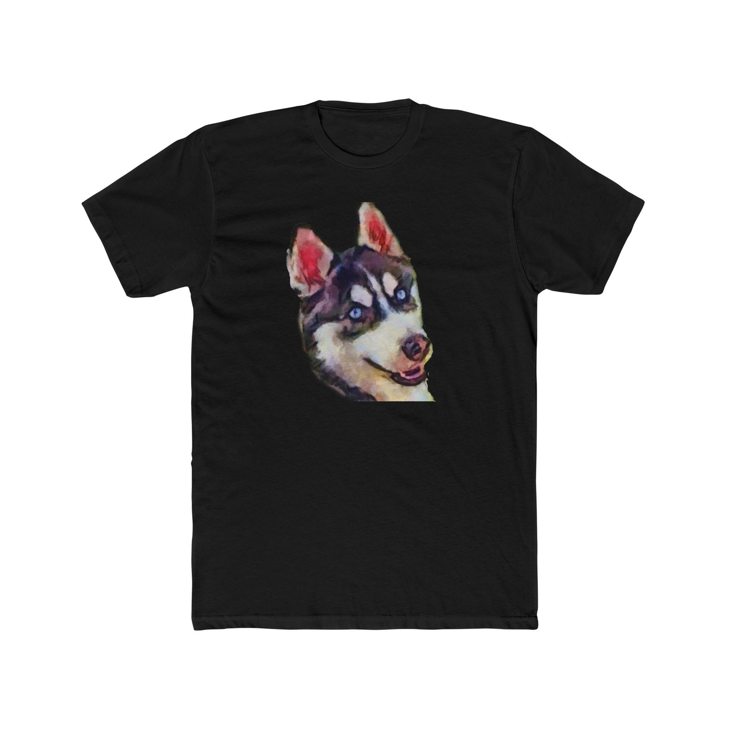 Siberian Husky 'Iditarod' Men's Fitted Cotton Crew Tee