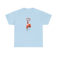 Flamingos - 'Love Birds'  Unisex Heavy Cotton Tee