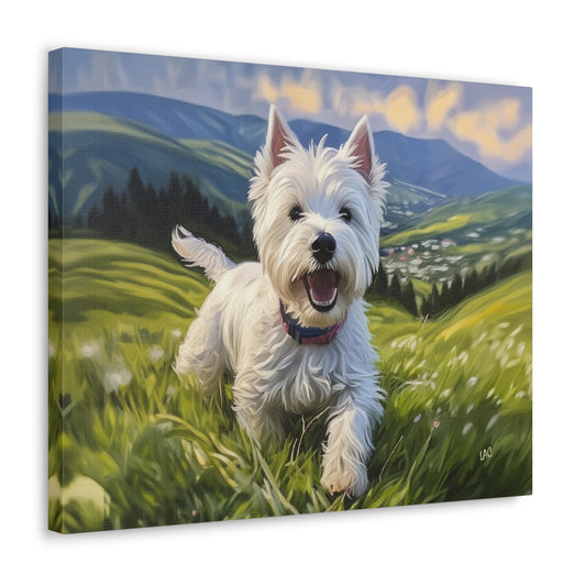 Westie Canvas Gallery Wrap - 20 x 16 inches