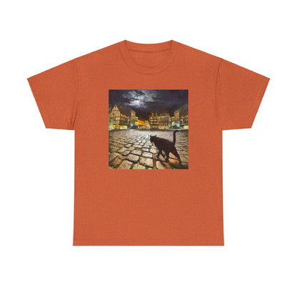 Night Cat Unisex Heavy Cotton Tee