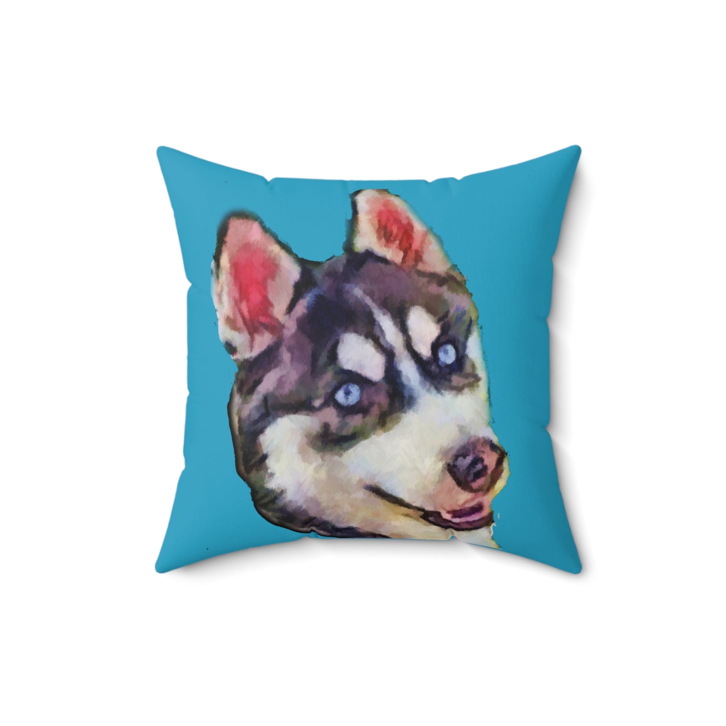 Siberian Husky 'Iditarod' Spun Polyester Throw Pillow