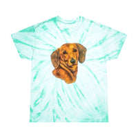 Dachshund 'Doxie 1' Unisex Cotton Tie-Dye Tee, Cyclone