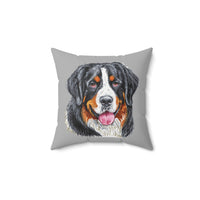 Bernese Mountain Dog #2 Spun Polyester Square Pillow