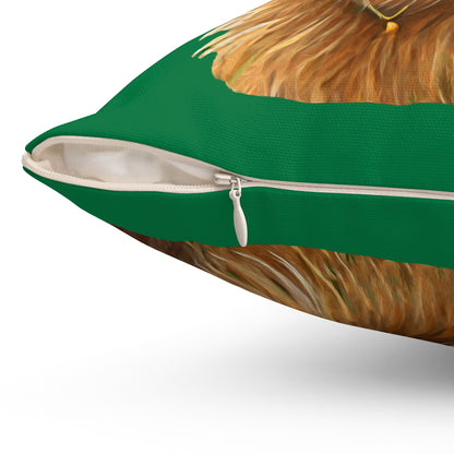 French Briard Spun Polyester Square Throw Pillow