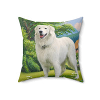 Hungarian Kuvasz Spun Polyester Throw Pillow