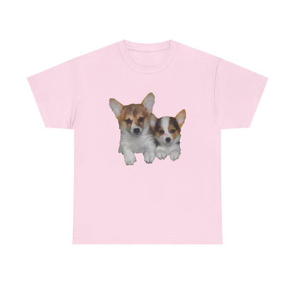 Welsh Corgi 'Cousins' Fine Art Unisex Heavy Cotton Tee