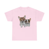 Welsh Corgi 'Cousins' Fine Art Unisex Heavy Cotton Tee