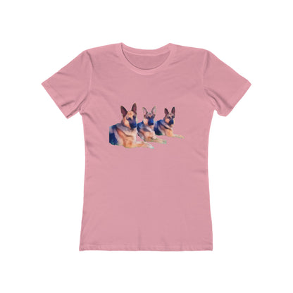 German Shepherd Trio - Women's Slim Fitted Ringspun Cotton T-Shirt