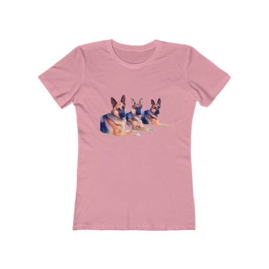 German Shepherd Trio - Women's Slim Fitted Ringspun Cotton T-Shirt