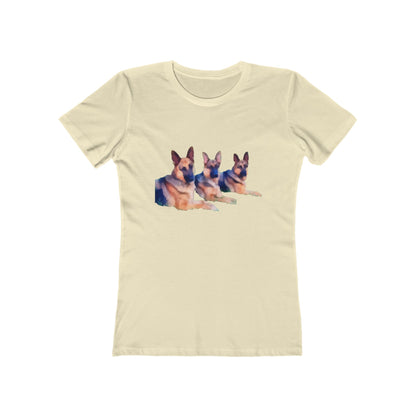 German Shepherd Trio - Women's Slim Fitted Ringspun Cotton T-Shirt