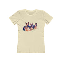 German Shepherd Trio - Women's Slim Fitted Ringspun Cotton T-Shirt