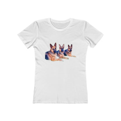 German Shepherd Trio - Women's Slim Fitted Ringspun Cotton T-Shirt