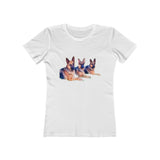 German Shepherd Trio - Women's Slim Fitted Ringspun Cotton T-Shirt