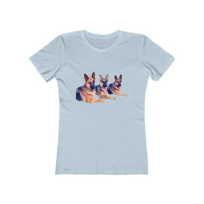 German Shepherd Trio - Women's Slim Fitted Ringspun Cotton T-Shirt