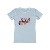 German Shepherd Trio - Women's Slim Fitted Ringspun Cotton T-Shirt