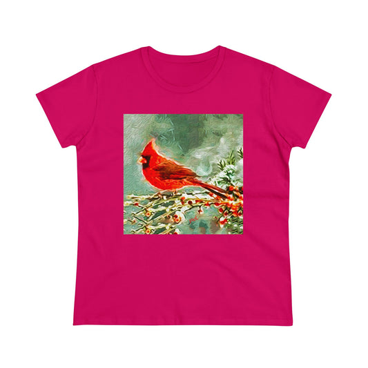 Winter Cardinal  --  Women's Midweight Cotton Tee