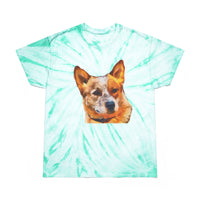 Australian Cattle Dog - Red Heeler  Unisex Cotton Tie-Dye Tee, Cyclone