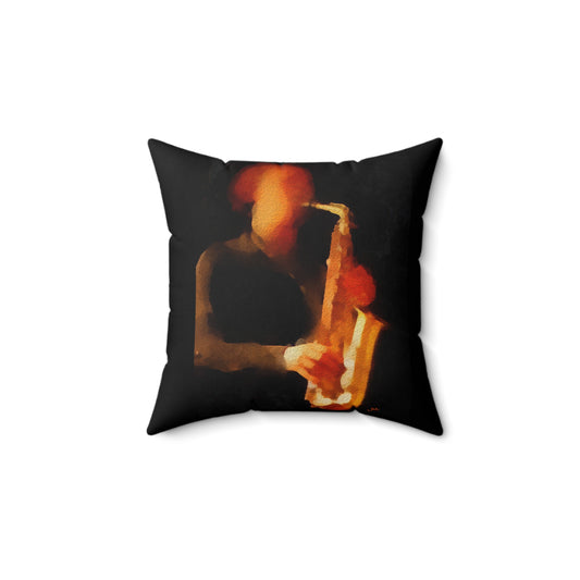 The Saxophonist - Spun Polyester Throw Pillow