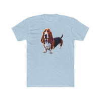 Basset Hound  --  Men's Fitted Cotton Crew Tee