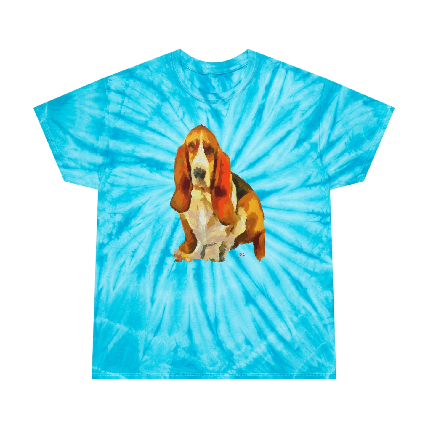 Basset Hound 'Lautrec' Unisex Cotton Tie-Dye Tee, Cyclone