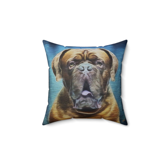 Dogue de Bordeaux Spun Polyester Throw Pillow