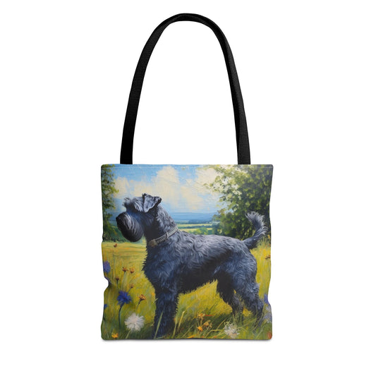 Kerry Blue Terrier Polyester Tote Bag with Artistic Painting