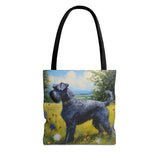 Kerry Blue Terrier Polyester Tote Bag with Artistic Painting