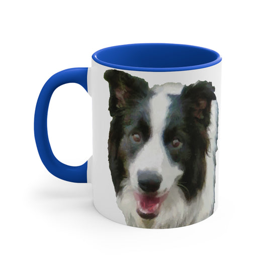 Border Collie Charm: Ceramic Accent Coffee Mug, 11oz