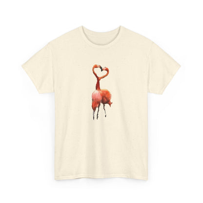 Flamingos - 'Love Birds'  Unisex Heavy Cotton Tee