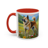 Korean Jindo  Ceramic Accent Mug, 2 sizes