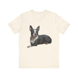 Blue Boston Terrier. -  Unisex Jersey Short Sleeve Tee